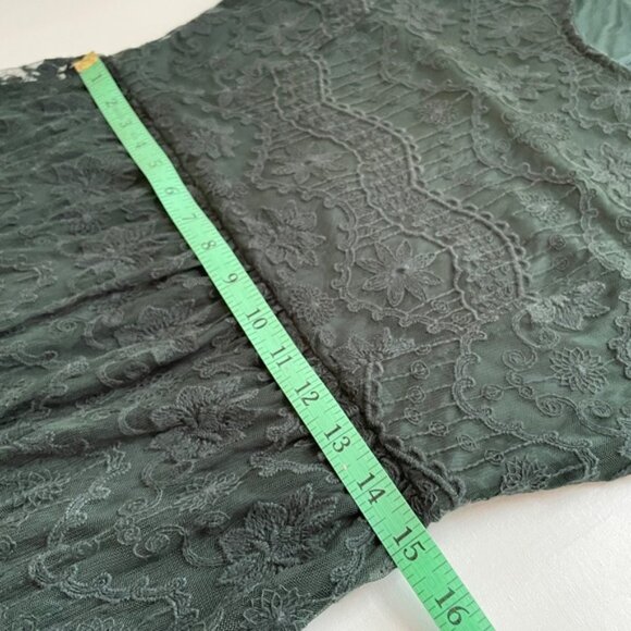 Forest Fairy Lace Midi Dress Medium Romantic Cottage Autumn Wedding Guest Grunge - Picture 9 of 14